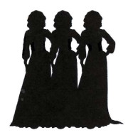 silhouettes of three girls